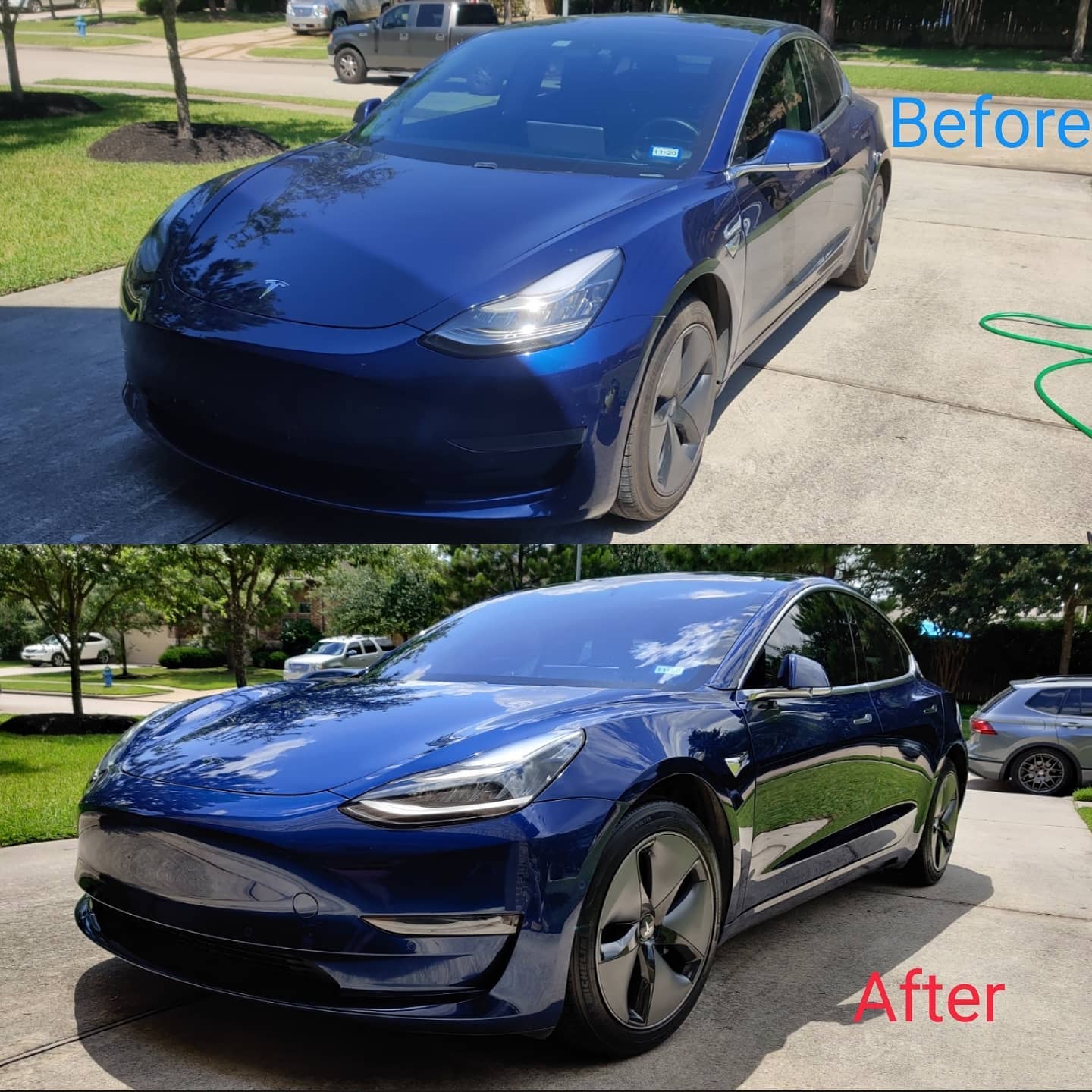 Tesla before and after detail